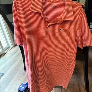 Vineyard Vines Red and White Polo Shirt Classic Stripes